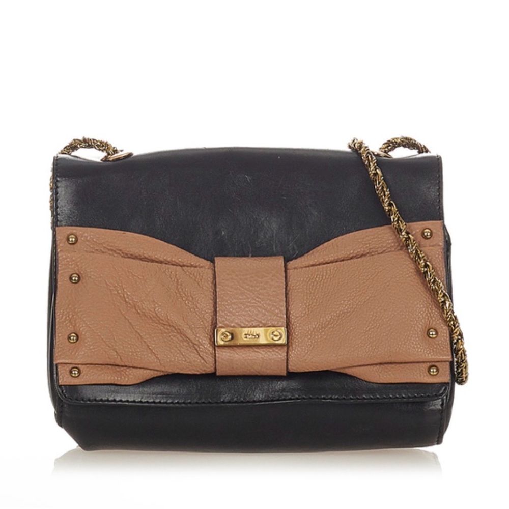 CHLOE JUNE BOW FLAP CHAIN STRAP SHOULDER BAG
